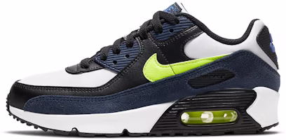 (Youth) Nike Air Max 90 Leather 'Midnight Navy Volt' CD6864-401 (Youth) Nike Air Max 90 Leather 'Midnight Navy Volt' CD6864-401
