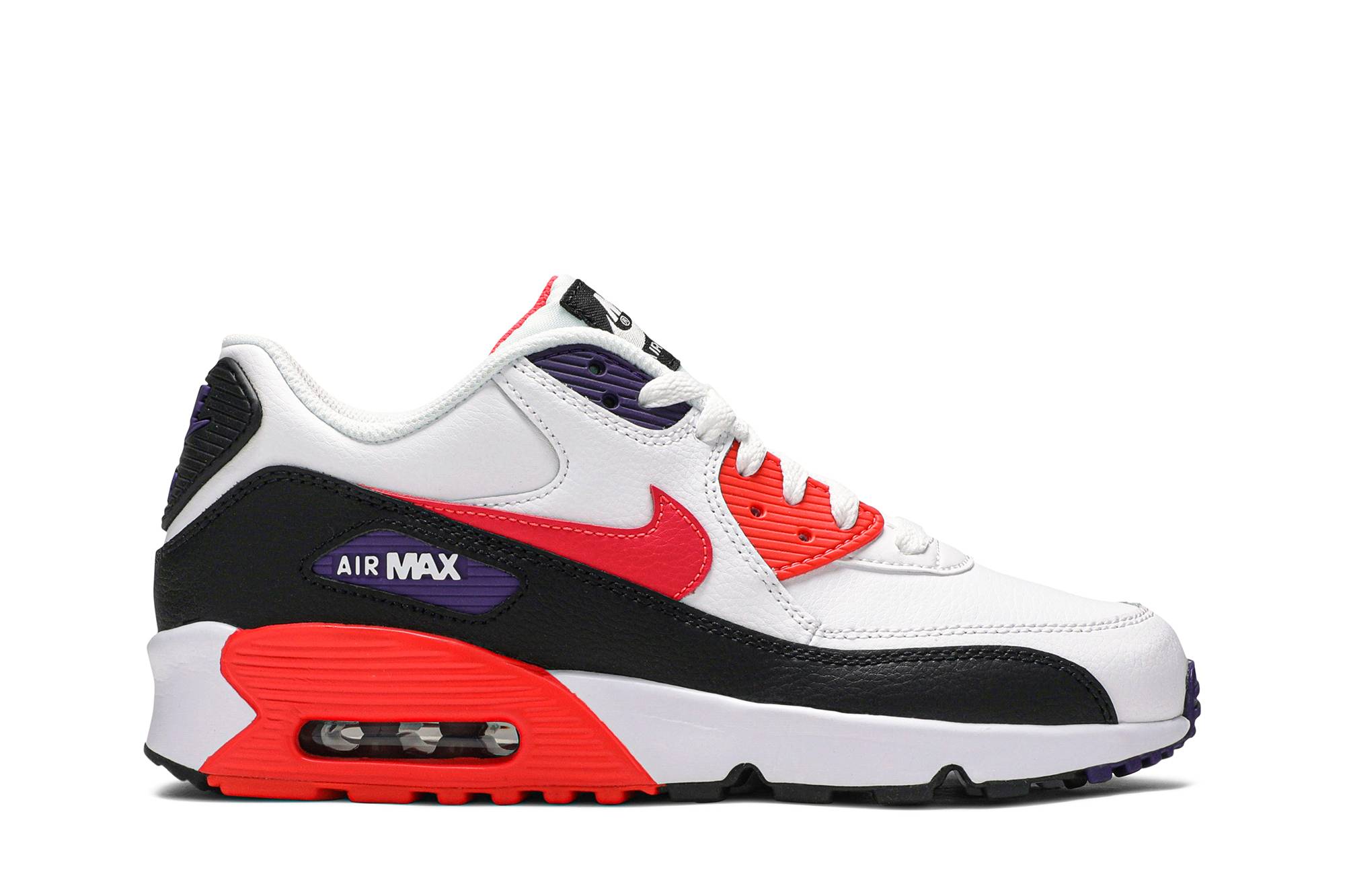 Buy 耐吉 Air Max 90 LTR 低筒 跑步鞋 GS 白黑紅