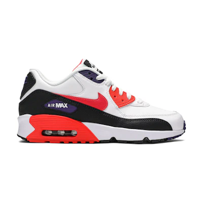 (Youth) Nike Air Max 90 Leather 'White Bright Crimson'