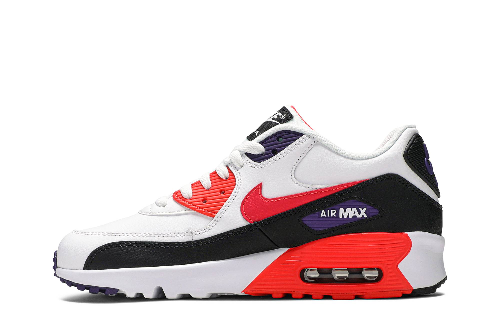 Lookbook 耐吉 Air Max 90 LTR 低筒 跑步鞋 GS 白黑紅
