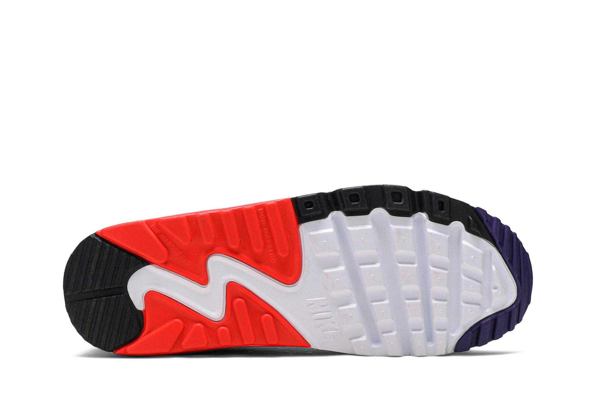 Shop 耐吉 Air Max 90 LTR 低筒 跑步鞋 GS 白黑紅