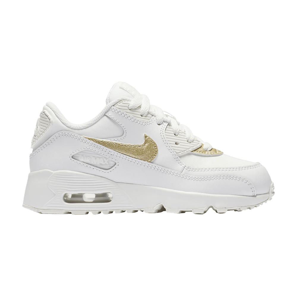 Buy (JR) Nike Air Max 90 Kulit 'Putih Emas Metalik Bintang' 833377-103