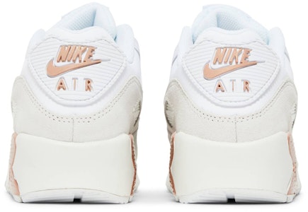 (JR) Nike Air Max 90 Kulit 'Putih Merah Gangsa Logam' CD6864-117 Details for (JR) Nike Air Max 90 Kulit 'Putih Merah Gangsa Logam' CD6864-117