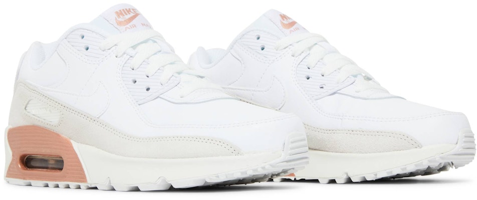 (Youth) Nike Air Max 90 Leather 'White Metallic Red Bronze' CD6864-117 Cheap (Youth) Nike Air Max 90 Leather 'White Metallic Red Bronze' CD6864-117
