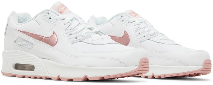 (JR) Nike Air Max 90 Kulit 'Putih Pink Glaze' CD6864-115 Cheap (JR) Nike Air Max 90 Kulit 'Putih Pink Glaze' CD6864-115