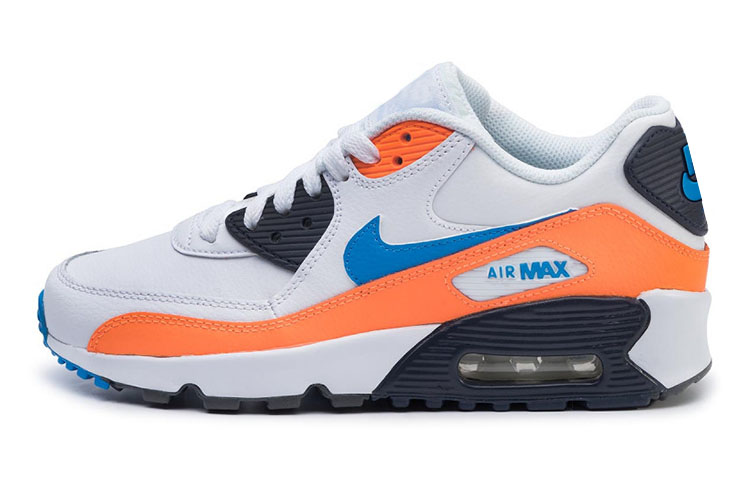Buy (JR) 나이키 에어맥스 90 레더 '화이트 토탈 오렌지' 833412-116