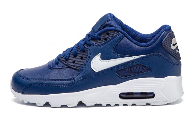 Buy (JR) Nike Air Max 90 LTR Rendah Kulit Biru/Putih 833412-411