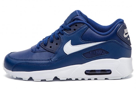 (JR) Nike Air Max 90 LTR Rendah Kulit Biru/Putih 833412-411 Buy (JR) Nike Air Max 90 LTR Rendah Kulit Biru/Putih 833412-411