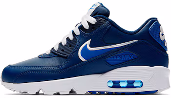 (Youth) Nike Air Max 90 LTR Leather Low-Top Blue/White 833412-409 (Youth) Nike Air Max 90 LTR Leather Low-Top Blue/White 833412-409