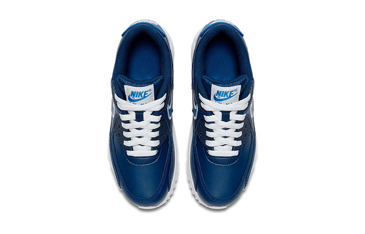 Lookbook (JR) Nike Air Max 90 LTR Cuir Basses Bleu/Blanc 833412-409