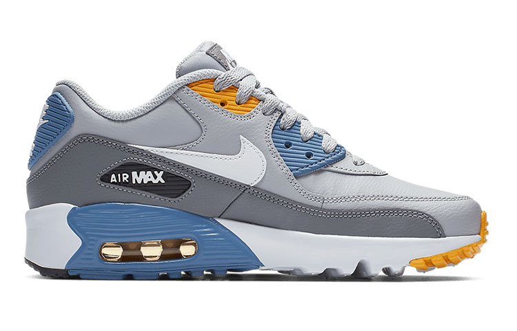 Order (JR) Nike Air Max 90 LTR Cuir Basse Gris/Bleu 833412-026
