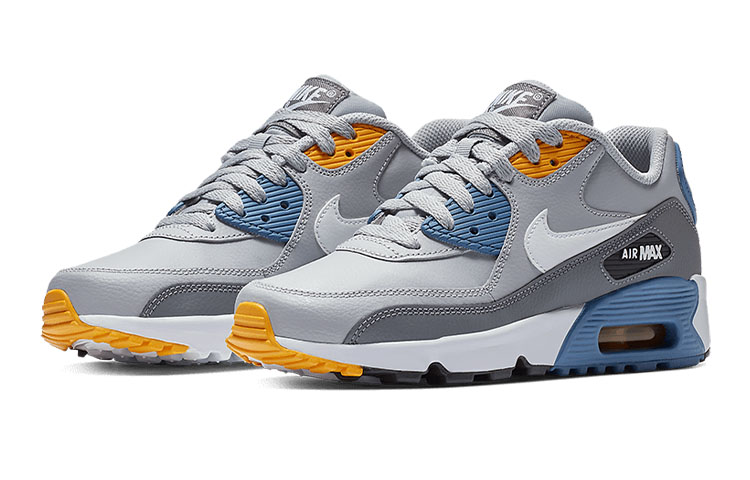 Lookbook (JR) Nike Air Max 90 LTR Cuir Basse Gris/Bleu 833412-026