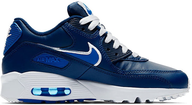 (JR) Nike Air Max 90 LTR de Cuero Azul/Blanco Bajas 833412-409 Order (JR) Nike Air Max 90 LTR de Cuero Azul/Blanco Bajas 833412-409