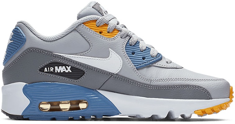 (JR) Nike Air Max 90 LTR Kulit Rendah Kelabu/Biru 833412-026 Order (JR) Nike Air Max 90 LTR Kulit Rendah Kelabu/Biru 833412-026