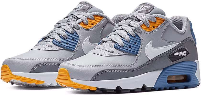 (JR) Nike Air Max 90 LTR Kulit Rendah Kelabu/Biru 833412-026 Lookbook (JR) Nike Air Max 90 LTR Kulit Rendah Kelabu/Biru 833412-026