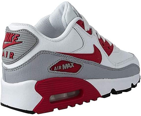 (JR) Nike Air Max 90 LTR Cuero Blanco/Gris/Rojo para Hombre 833412-106 Shop (JR) Nike Air Max 90 LTR Cuero Blanco/Gris/Rojo para Hombre 833412-106