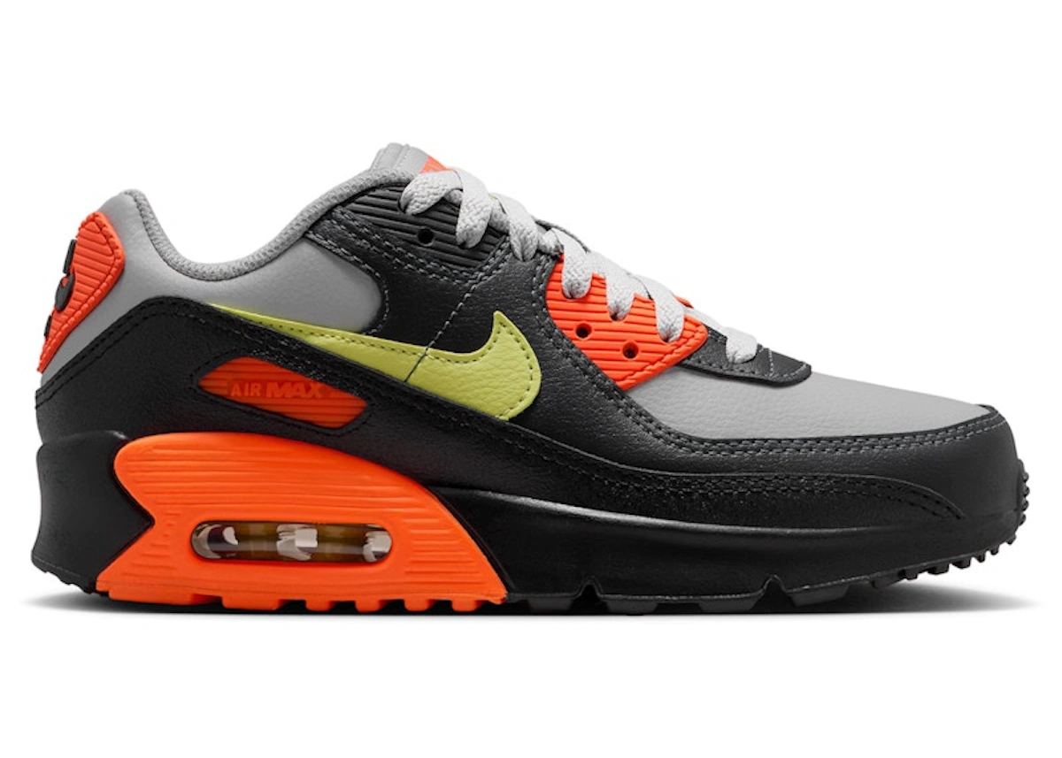 (Youth) Nike Air Max 90 LTR Light Smoke Grey Hyper Crimson