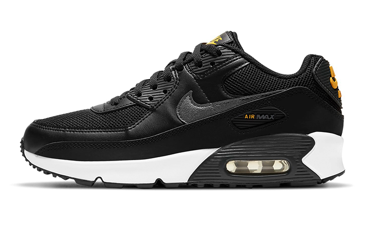 Buy 耐吉 Air Max 90 後掌氣墊 耐磨防滑 低幫 跑步鞋 GS 黑橙