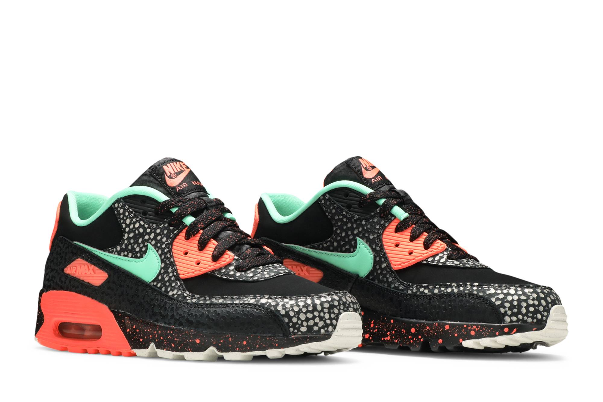 Cheap 耐吉 Air Max 90 復古 低筒 跑步鞋 GS 黑粉綠