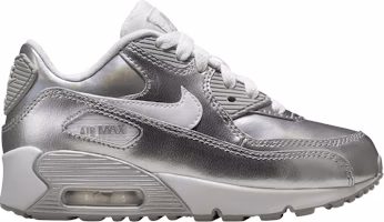 (Youth) Nike Air Max 90 Premium Leather 'Metallic Silver' 724872-100 (Youth) Nike Air Max 90 Premium Leather 'Metallic Silver' 724872-100
