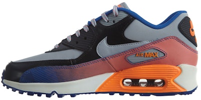 (Youth) Nike Air Max 90 Premium LTR Leather 'Gray Black Blue' 724879-002