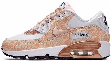 (Youth) Nike Air Max 90 Print Leather 'Print White Bronze' 844616-100 (Youth) Nike Air Max 90 Print Leather 'Print White Bronze' 844616-100