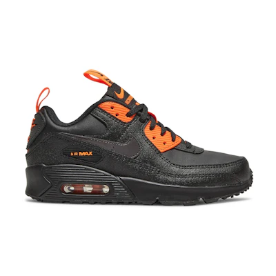 (Youth) Nike Air Max 90 SE 'Black Total Orange'