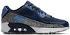 (JR) Nike Air Max 90 SE 'Midnight Navy Speckled' Biru Malam Bercorak CQ9909-400