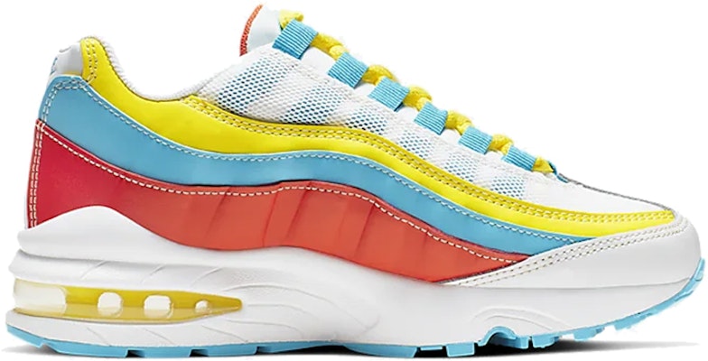 (Youth) Nike Air Max 95 'White Blue Fury Opti Yellow' CK0055-400 Order (Youth) Nike Air Max 95 'White Blue Fury Opti Yellow' CK0055-400