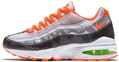 (Youth) Nike Air Max 95 'White Orange Metallic Silver' 307565-107