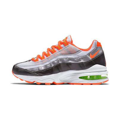 (Youth) Nike Air Max 95 'White Orange Metallic Silver'