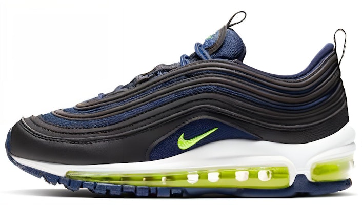 (JR) Nike Air Max 97 'Midnight Navy Lemon' Pria/Wanita Sepatu Sneakers 921522-018 Buy (JR) Nike Air Max 97 'Midnight Navy Lemon' Pria/Wanita Sepatu Sneakers 921522-018