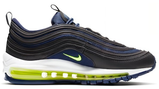 (JR) Nike Air Max 97 'Midnight Navy Lemon' Pria/Wanita Sepatu Sneakers 921522-018 Order (JR) Nike Air Max 97 'Midnight Navy Lemon' Pria/Wanita Sepatu Sneakers 921522-018