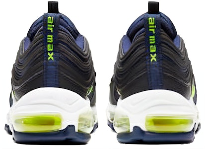 (JR) Nike Air Max 97 'Midnight Navy Lemon' Pria/Wanita Sepatu Sneakers 921522-018 Purchase (JR) Nike Air Max 97 'Midnight Navy Lemon' Pria/Wanita Sepatu Sneakers 921522-018