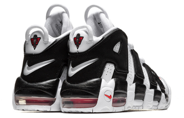Shop Nike Air More Uptempo 熊貓 大AIR 皮朋 高筒 復古籃球鞋 GS 白黑