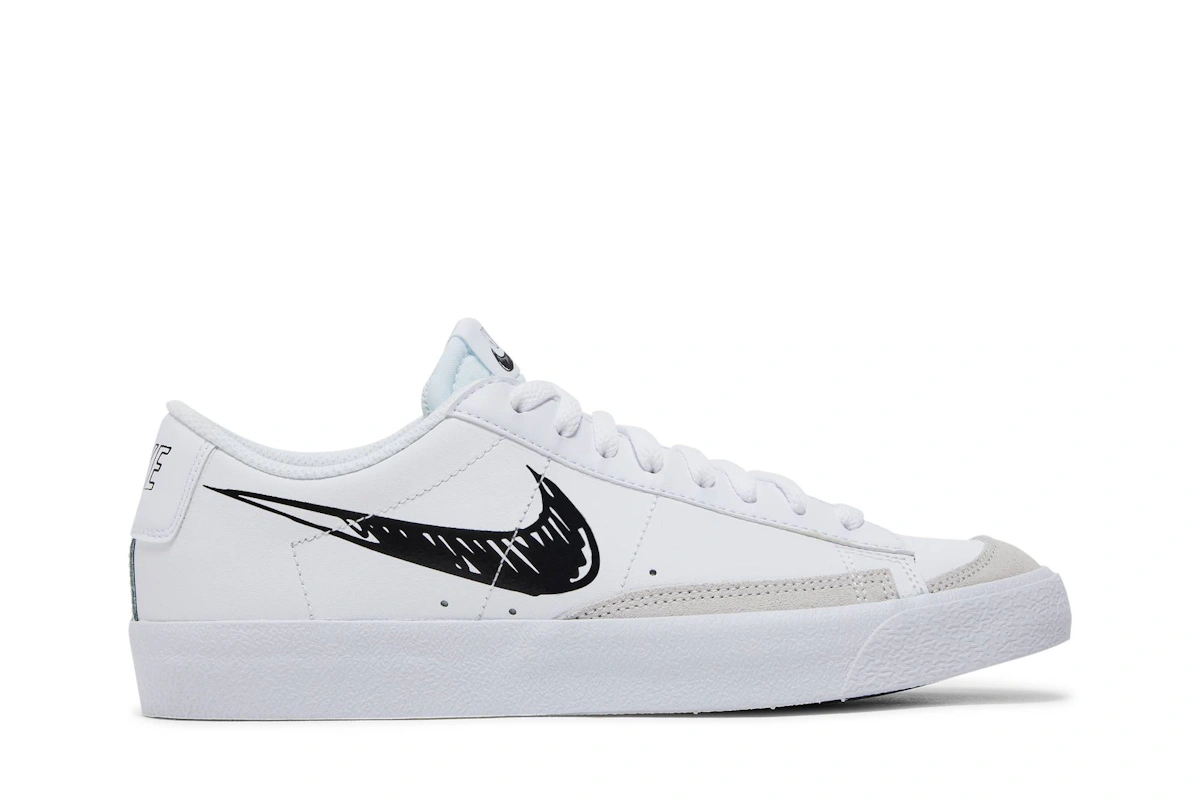(Youth) Nike Blazer Low '77 GS 'Sketch - White Black' DM7819-100
