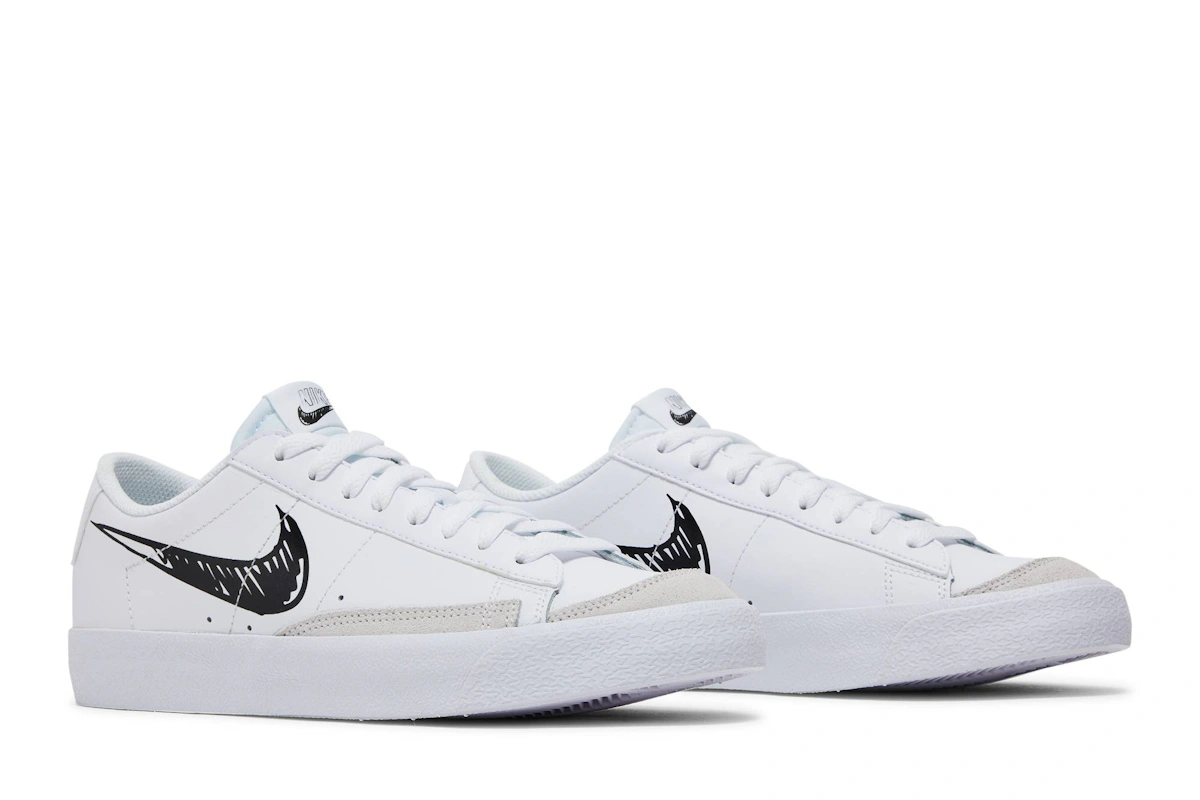 (Youth) Nike Blazer Low '77 GS 'Sketch - White Black' DM7819-100