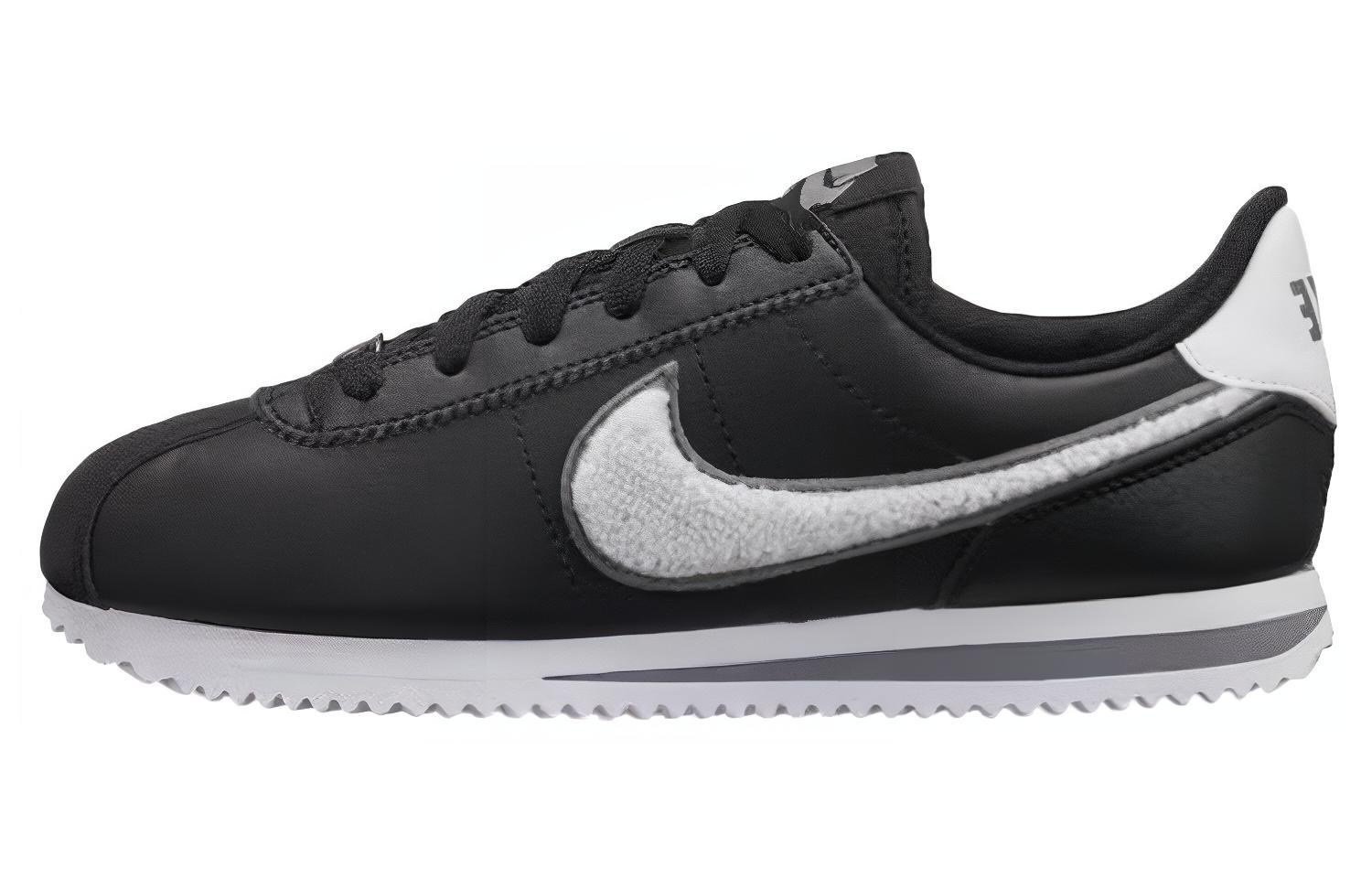 Buy (JR) 耐克Cortez基本款皮革SE '黑色绒布钩' AA3496-002