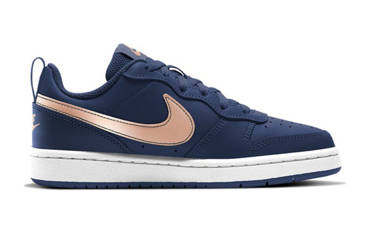 Order (JR) Nike Court Borough Low 2 'Navy Copper' Lelaki Kasual Sneakers. BQ5448-401