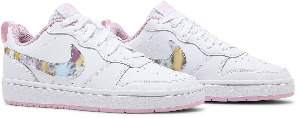 Nike Court Borough Low 2 SE花卉 低筒 球鞋 GS 白粉色 Cheap Nike Court Borough Low 2 SE花卉 低筒 球鞋 GS 白粉色