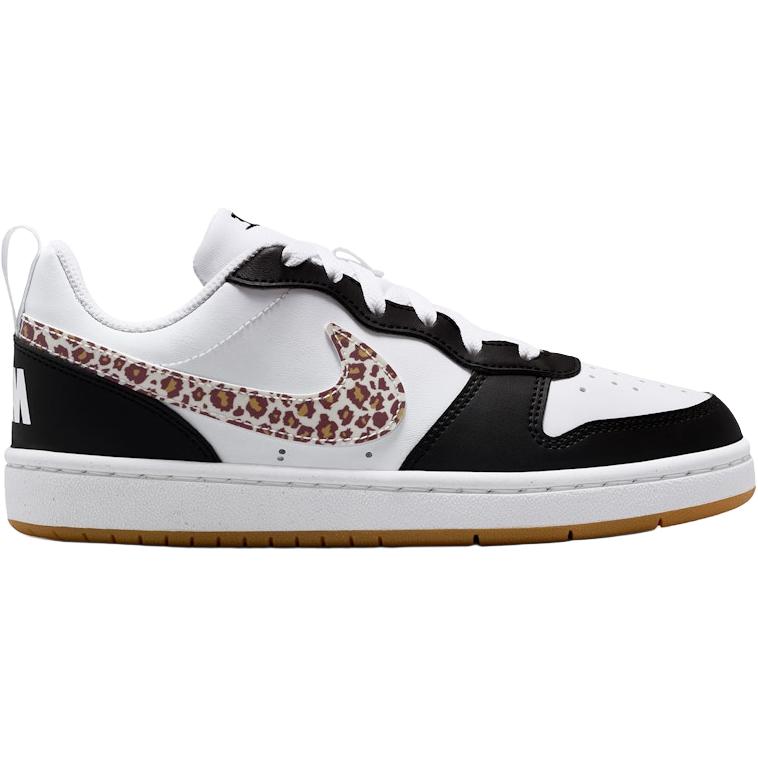 Order (JR) Nike Court Borough Low Negro Blanco Leopardo Swoosh. IR0566-001