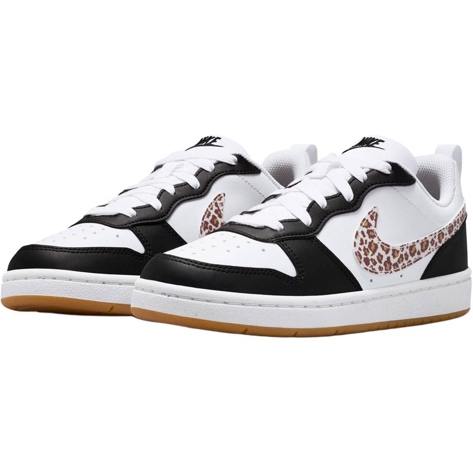 Lookbook (JR) Nike Court Borough Low Negro Blanco Leopardo Swoosh. IR0566-001