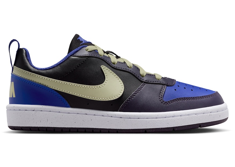 Buy (JR) Nike Court Borough Low Recraft Hitam Ungu Gua Hijau Zaitun Aura DV5456-011