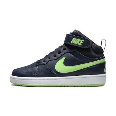 (Youth) Nike Court Borough Mid 2 'Dark Obsidian Lime Blast'