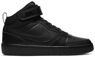 (Youth) Nike Court Borough Mid 2 'Triple Black' CD7782-001 (Youth) Nike Court Borough Mid 2 'Triple Black' CD7782-001