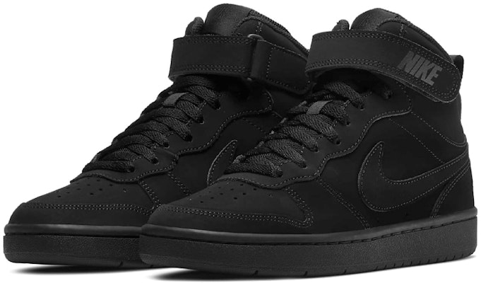 (Youth) Nike Court Borough Mid 2 'Triple Black' CW5867-001 Lookbook (Youth) Nike Court Borough Mid 2 'Triple Black' CW5867-001