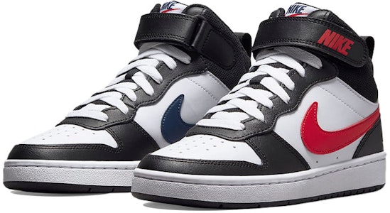 Nike Court Borough Mid 2 鴛鴦 運動休閒 中筒板鞋 GS 黑紅藍 Lookbook Nike Court Borough Mid 2 鴛鴦 運動休閒 中筒板鞋 GS 黑紅藍