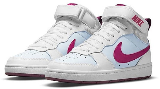 Nike Court Borough Mid 2 休閒 輕便 中筒 板鞋 GS 白藍粉 Lookbook Nike Court Borough Mid 2 休閒 輕便 中筒 板鞋 GS 白藍粉