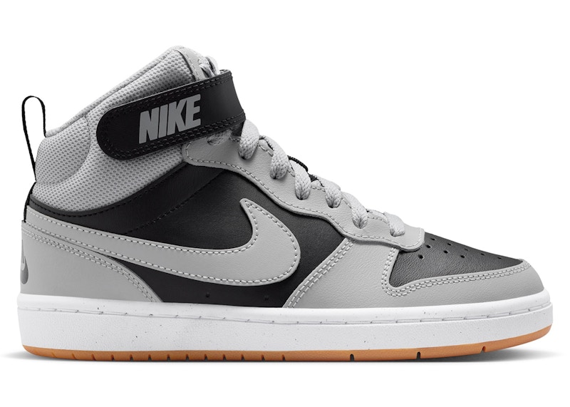 (Youth) Nike Court Borough Mid 2 Black Light Smoke Grey Gum CD7782-016
