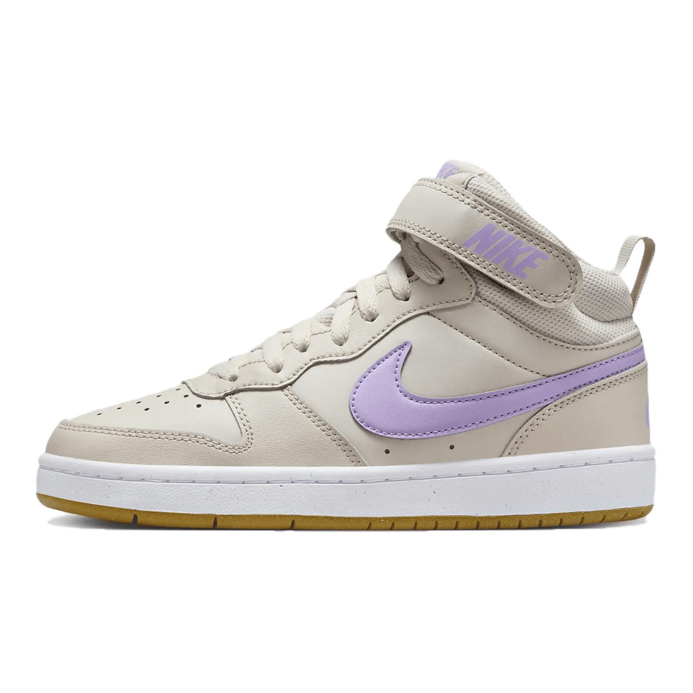 (Youth) Nike Court Borough Mid 2 GS Youth Sneakers Brown Purple Mid-Top CD7782-114